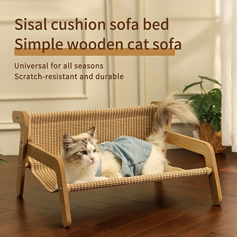 NNETM Cat Scratcher Hammock Linen Lounge Chair