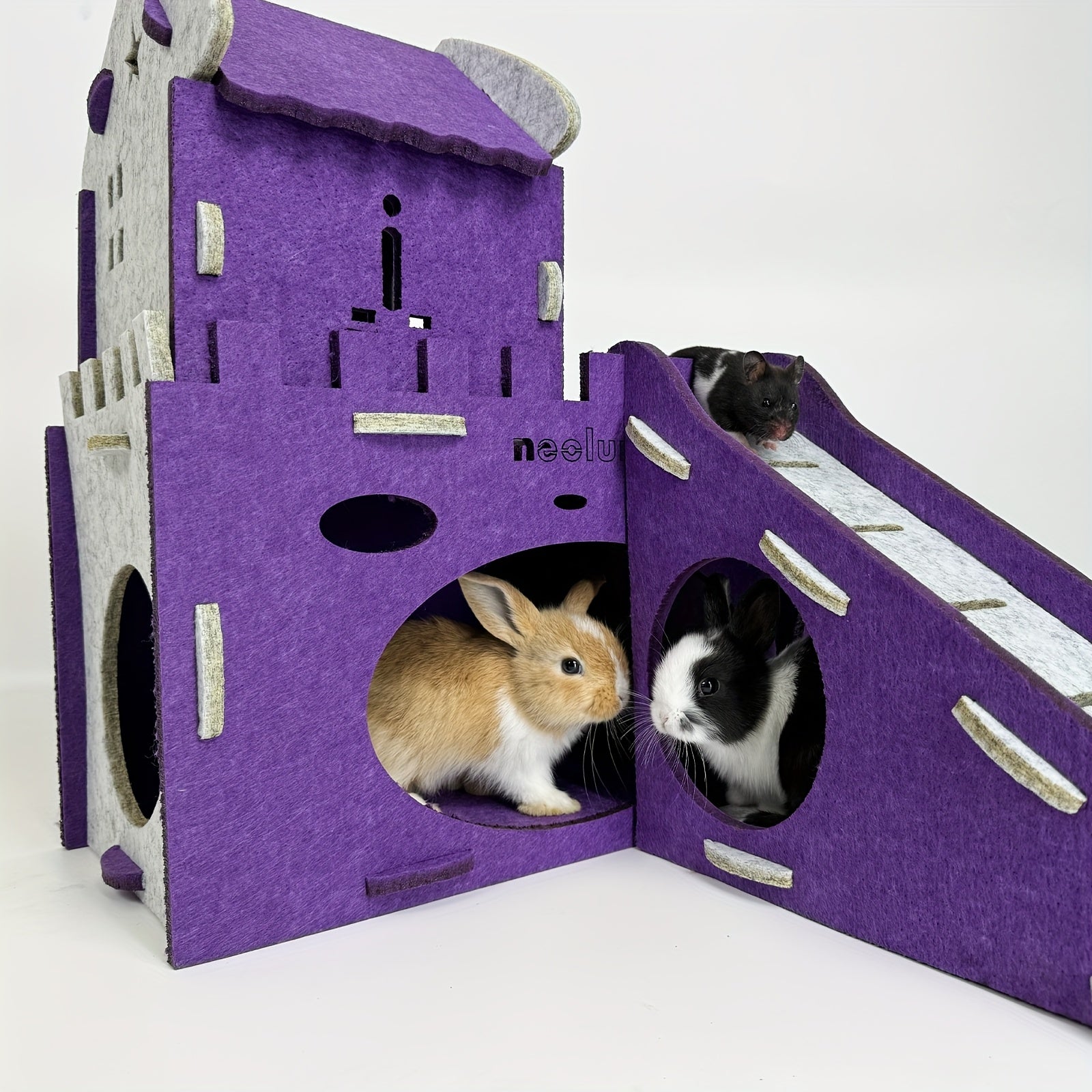 NNETM Felt Rabbit Hideaway Bunny Castle Indoor Habitat
