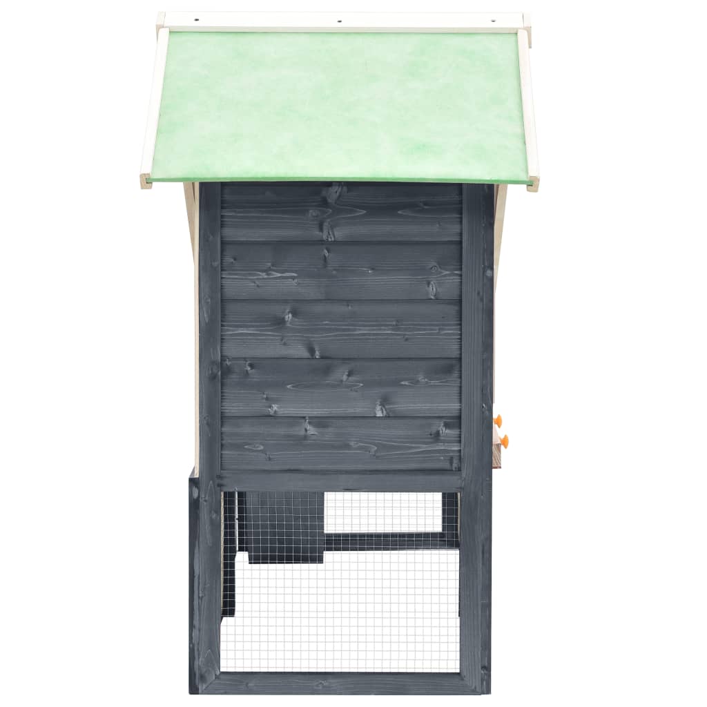 NNEDPE Rabbit Hutch Grey And White 140x63x120 Cm Solid Firwood