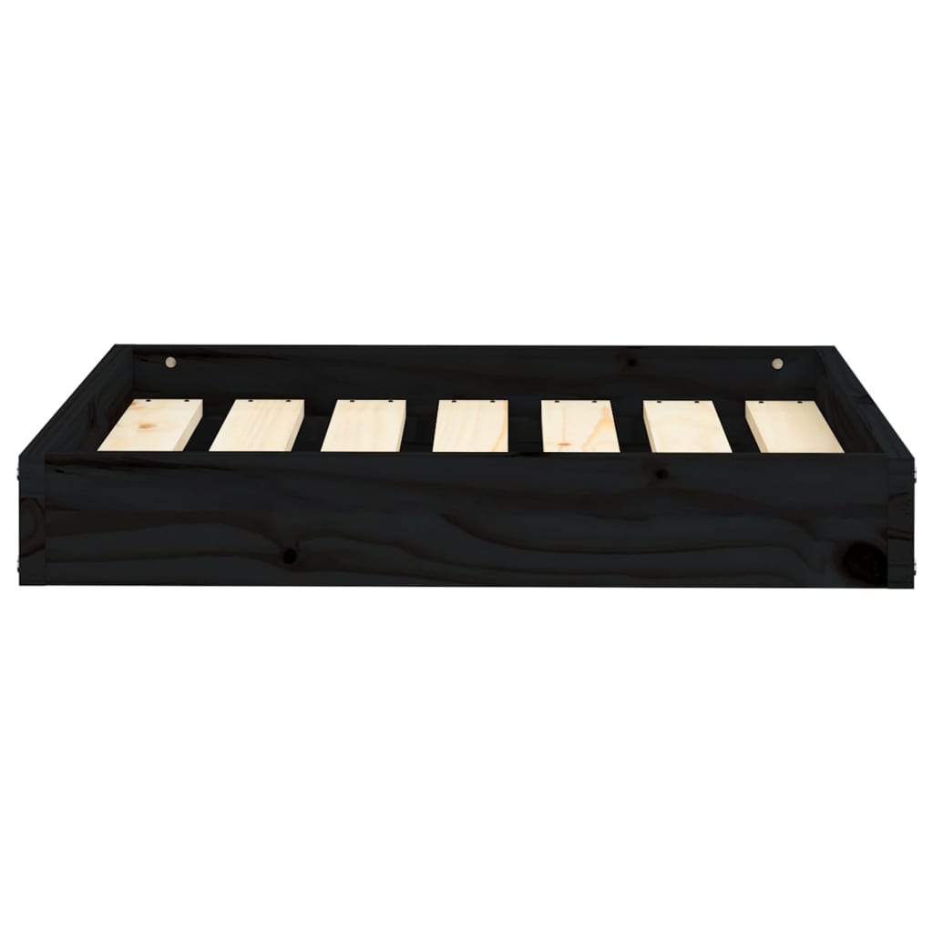 NNEVL Dog Bed Black 61.5x49x9 cm Solid Wood Pine