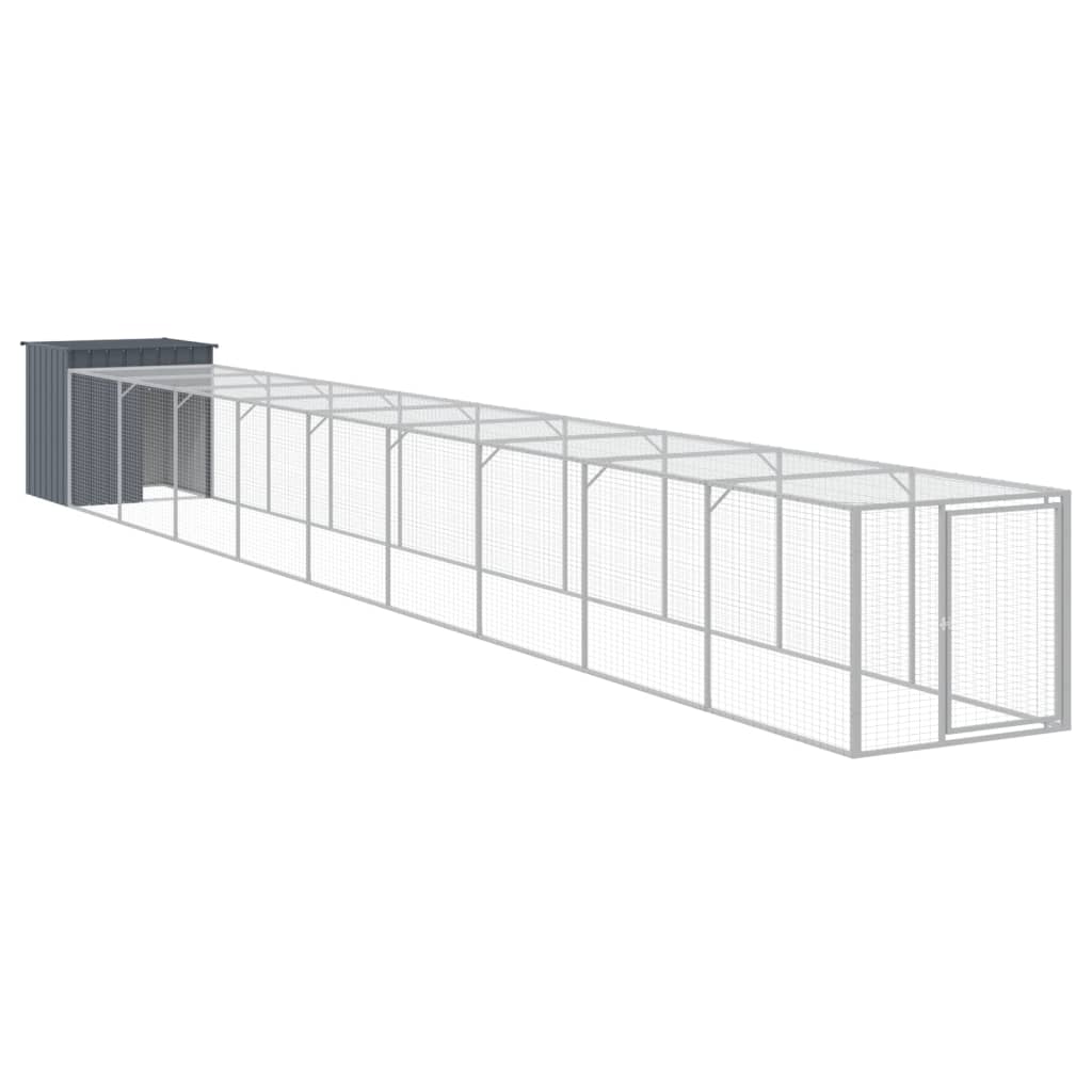 NNEVL Chicken Cage with Run Anthracite 110x1017x110 cm Galvanised Steel