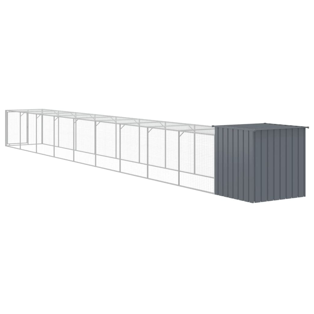 NNEVL Chicken Cage with Run Anthracite 110x1017x110 cm Galvanised Steel