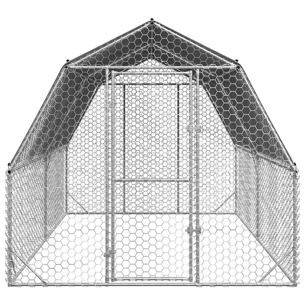 NNEVL Chicken Run with Roof 2.5x4x2.25 m Galvanised Steel