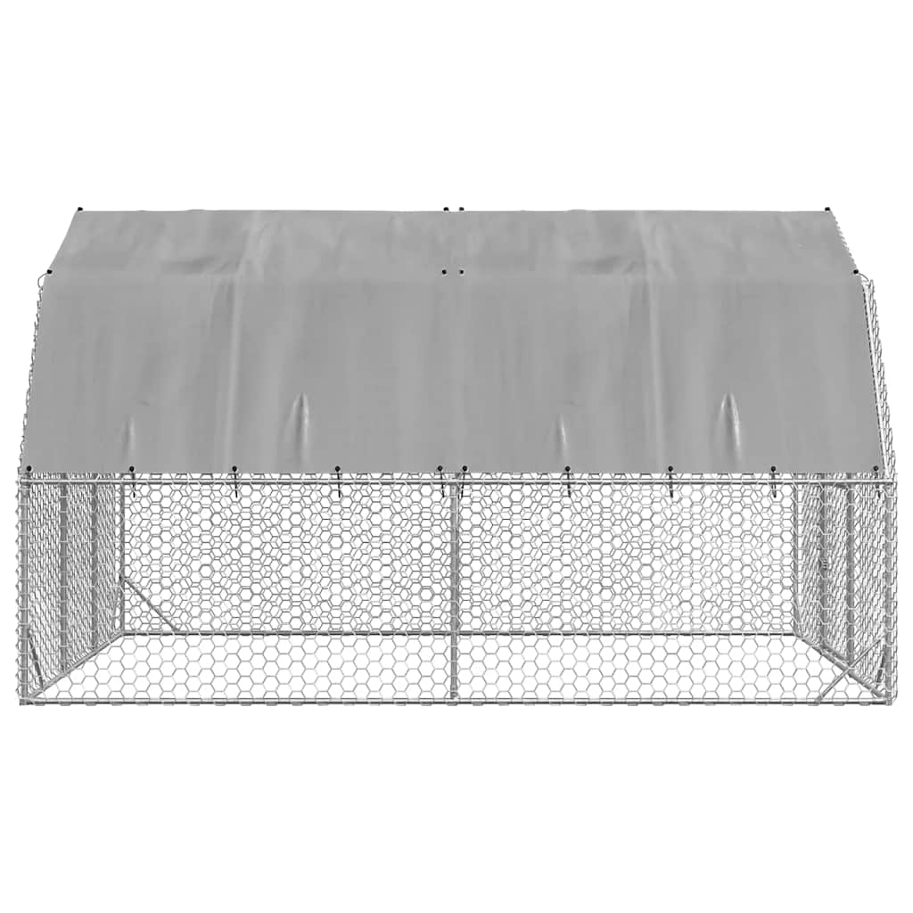 NNEVL Chicken Run with Roof 2.5x4x2.25 m Galvanised Steel