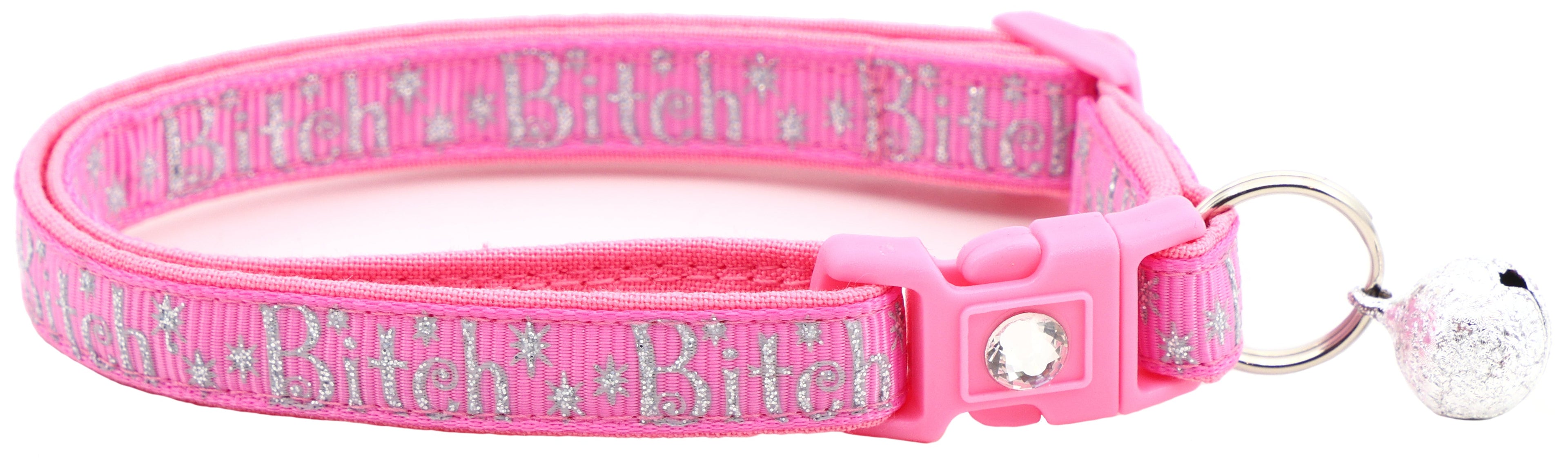Silver Bitch Breakaway Cat Collar