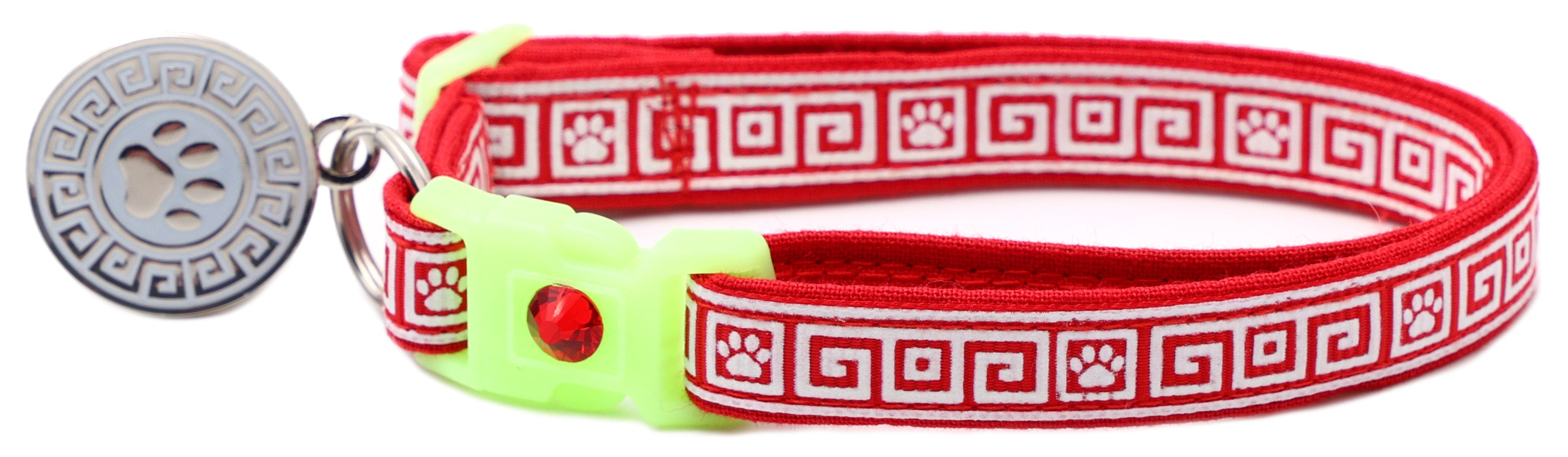 Greek Key Breakaway Cat Collar