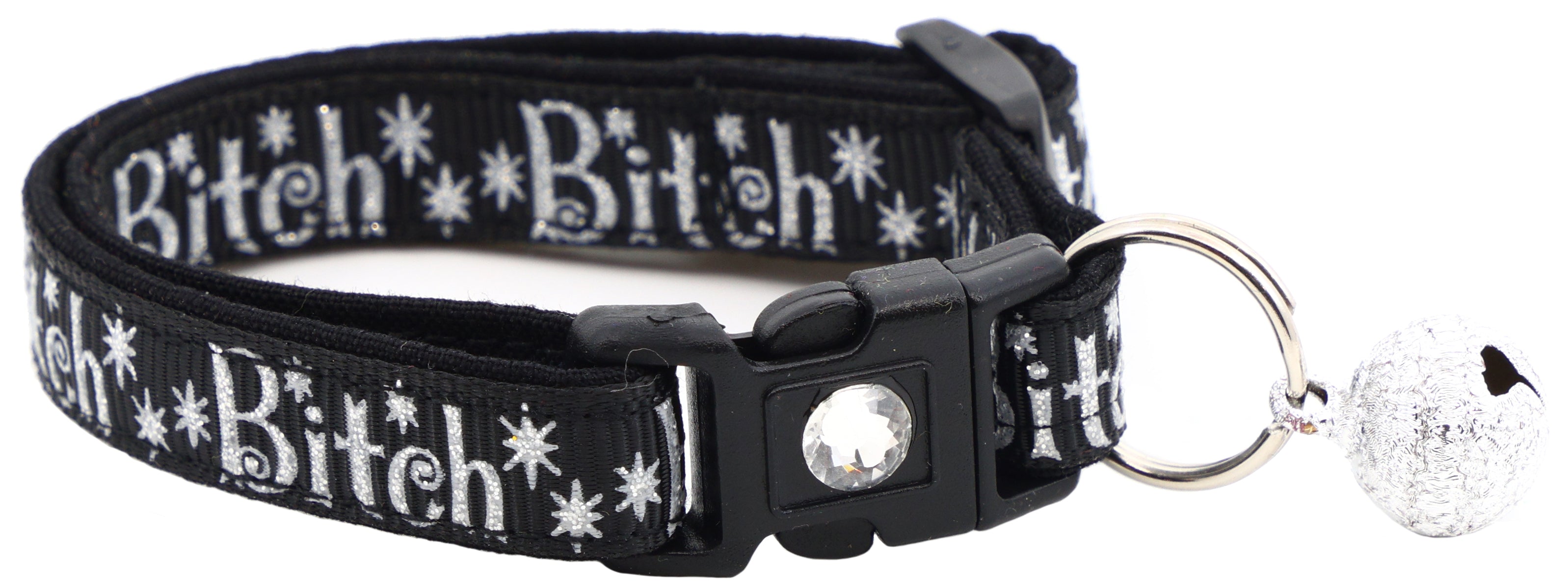 Silver Bitch Breakaway Cat Collar