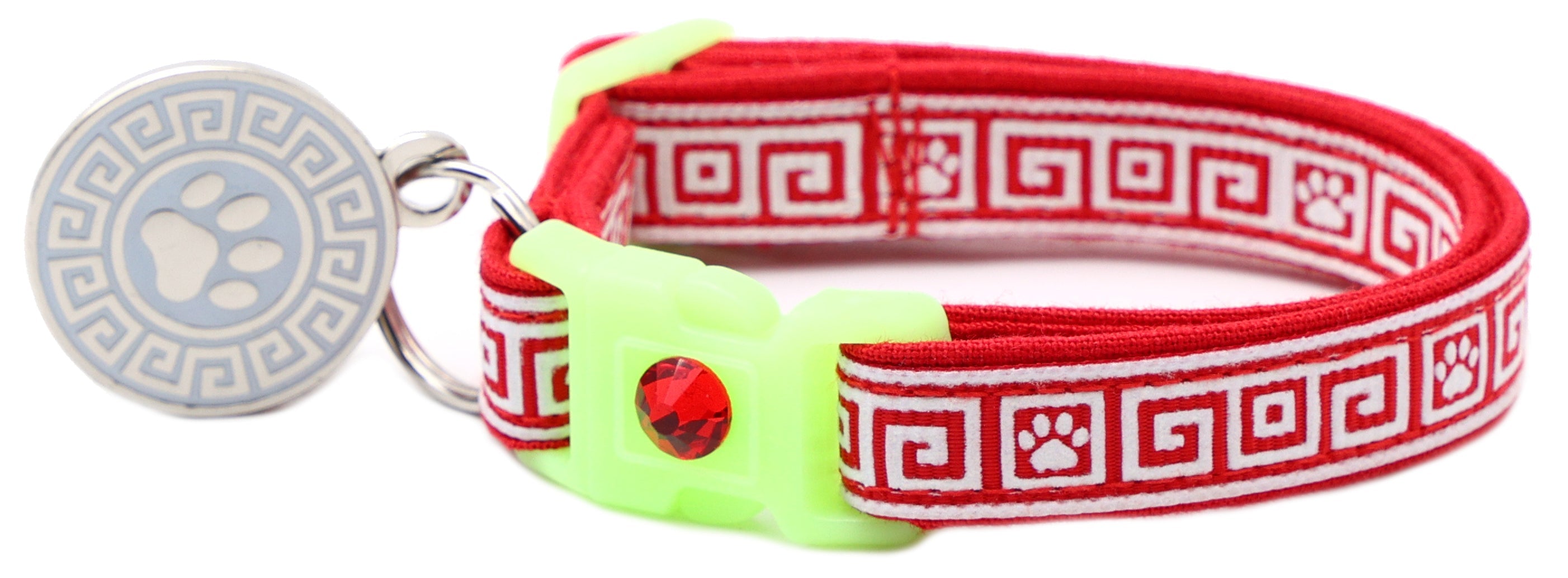 Greek Key Breakaway Cat Collar