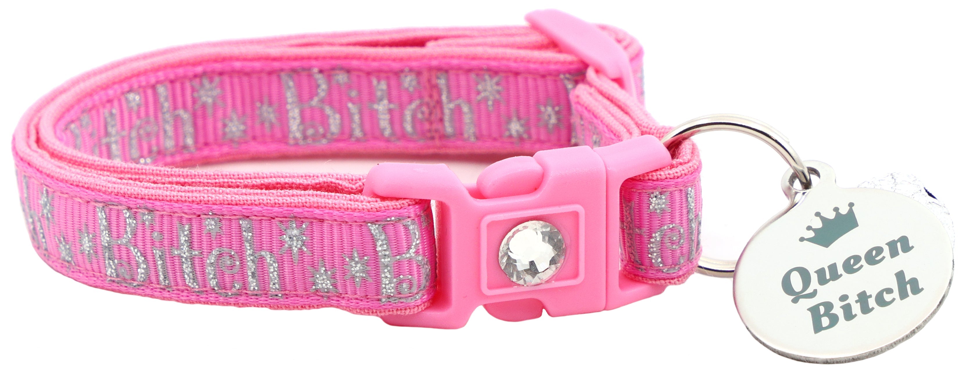 Silver Bitch Breakaway Cat Collar