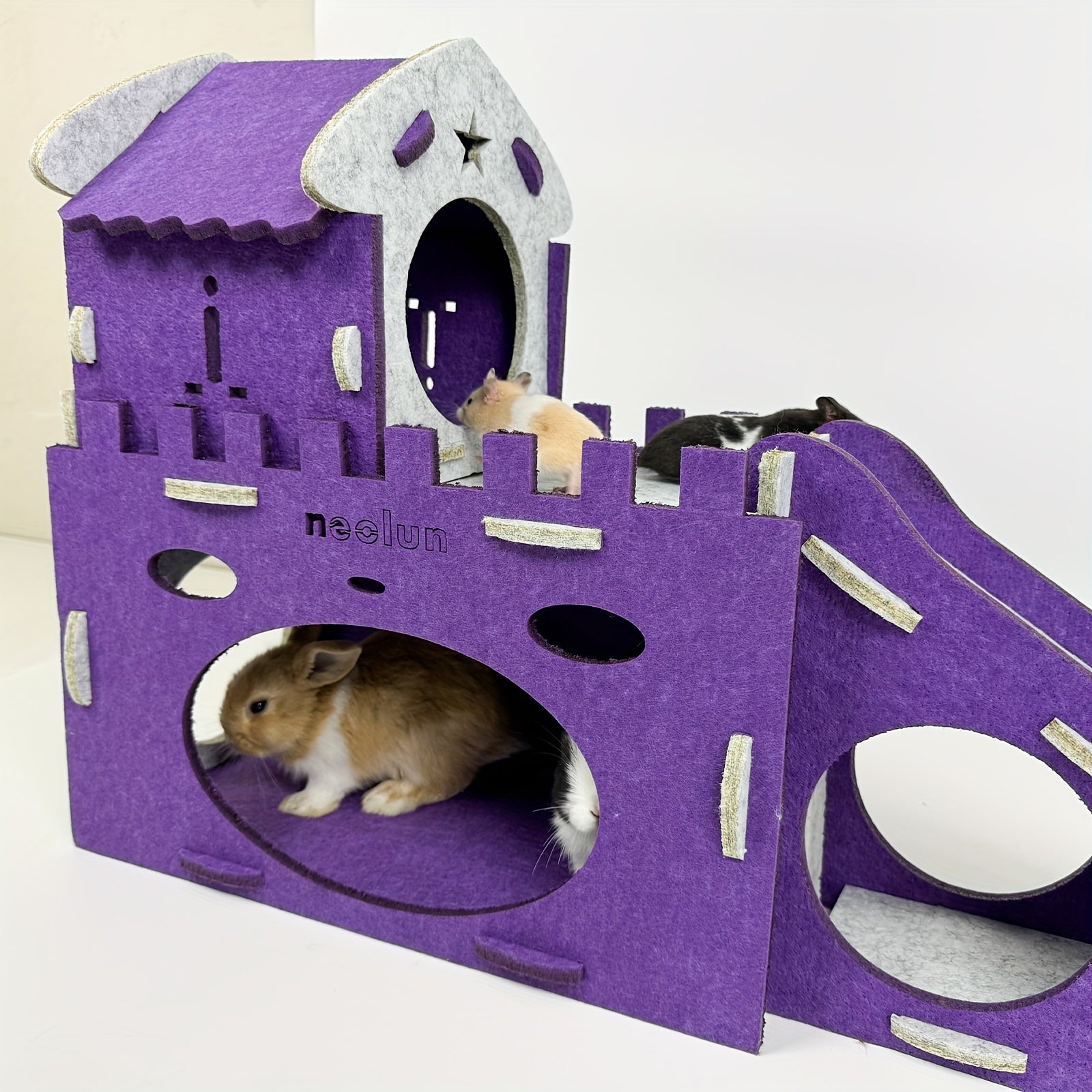 NNETM Felt Rabbit Hideaway Bunny Castle Indoor Habitat
