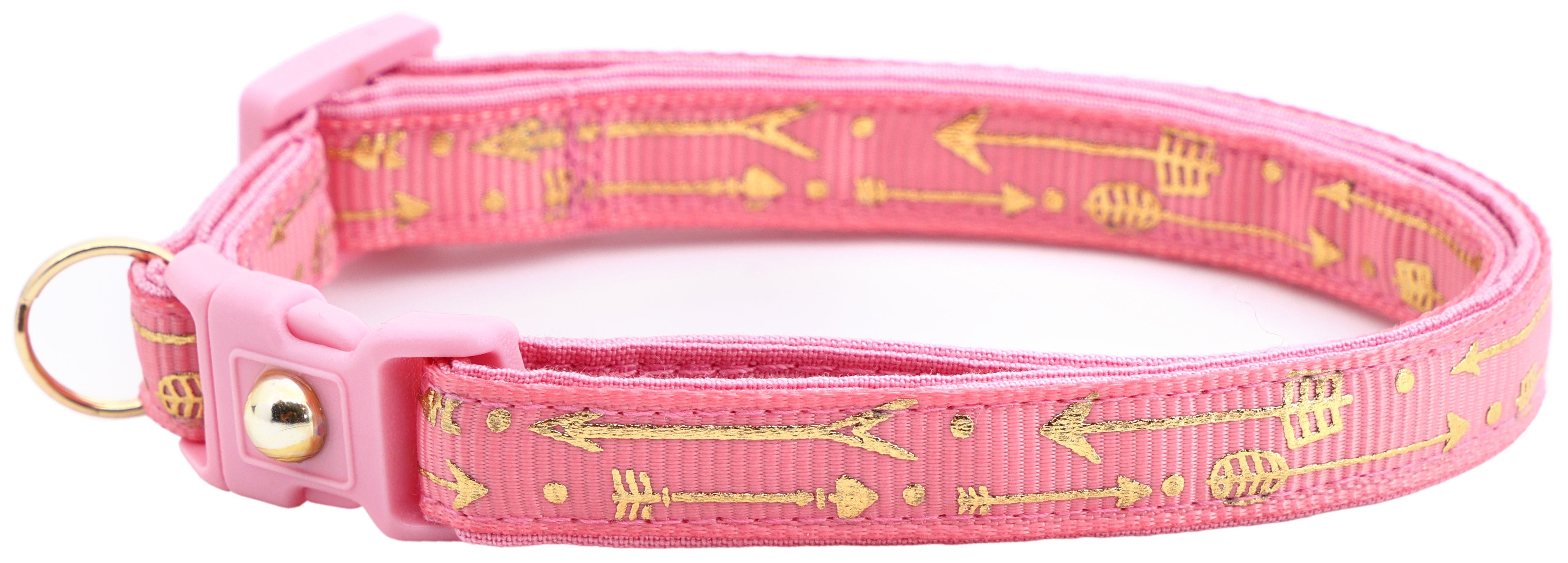 Metallic Gold Arrows Breakaway Cat Collar