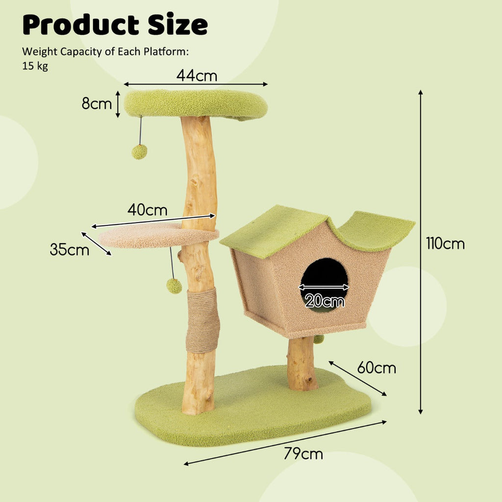 NNECW 110CM Cat Tree with Padded Top Perch for Pet