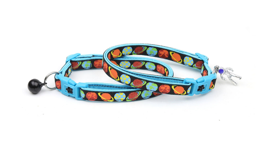 Planets on Black Cat Collar