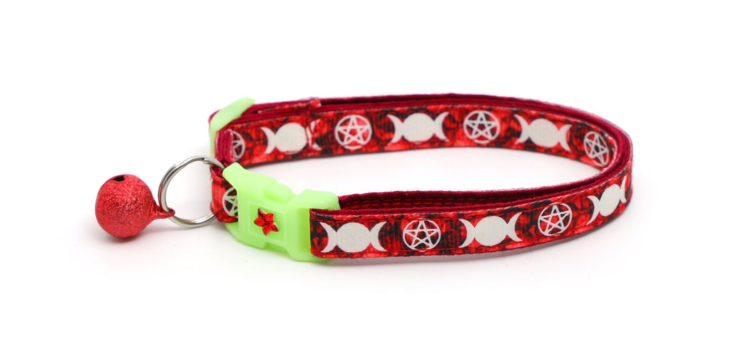 Witch's Familiar on Ruby Cat Collar