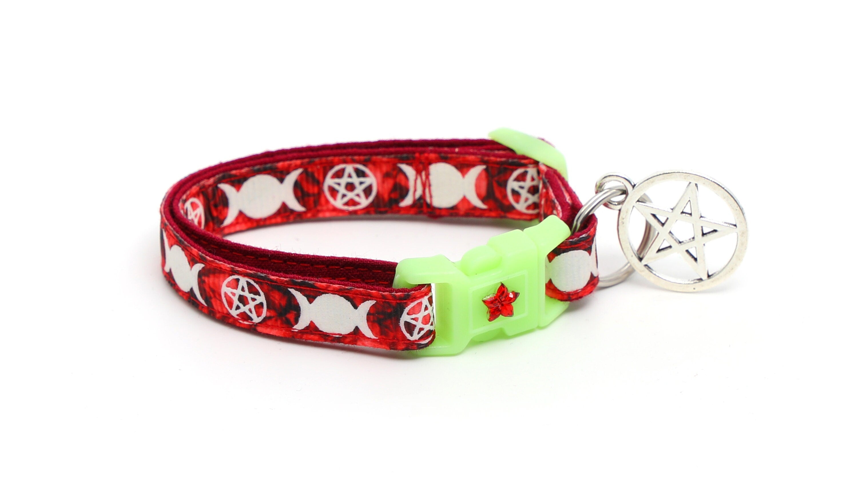 Witch's Familiar on Ruby Cat Collar