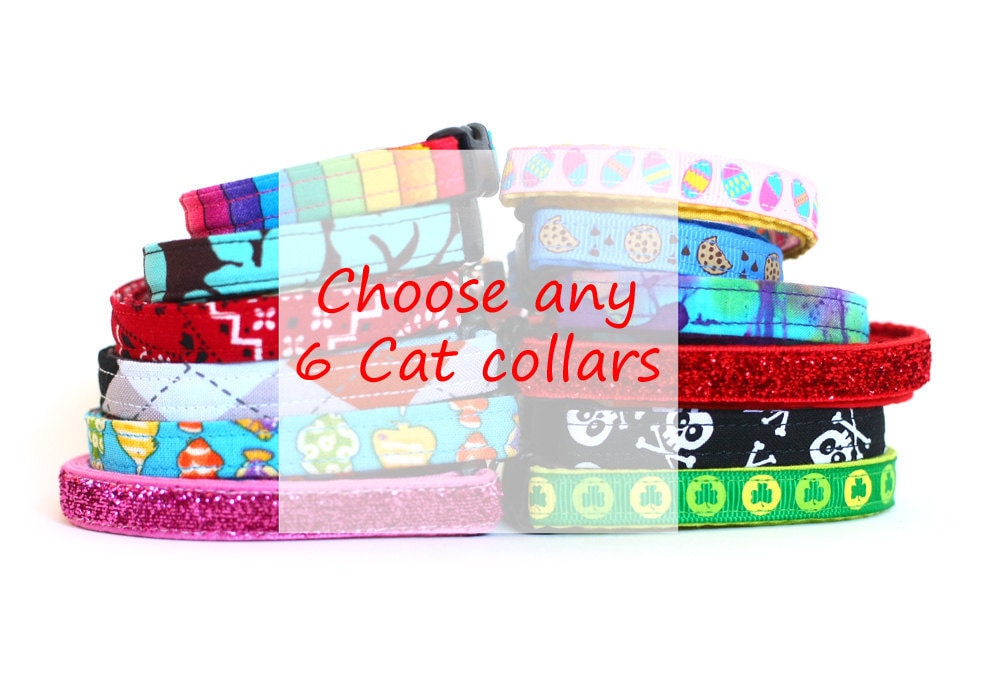 Stock Up Lot of 6 Cat Collars of Your Choice