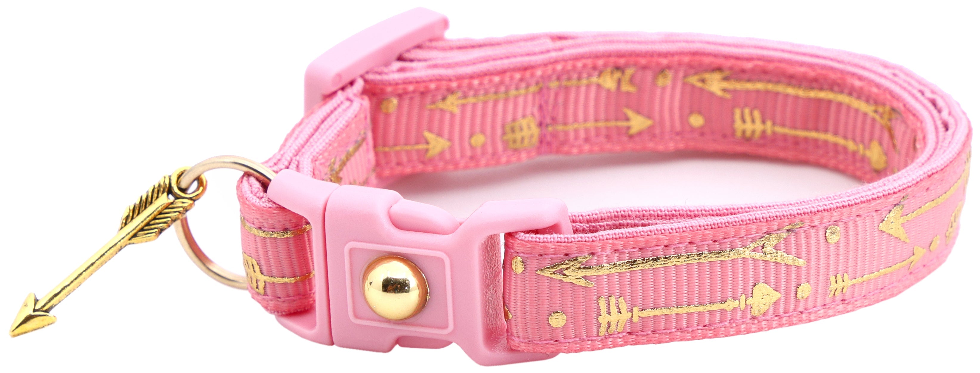 Metallic Gold Arrows Breakaway Cat Collar