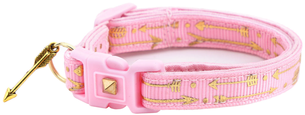 Metallic Gold Arrows Breakaway Cat Collar