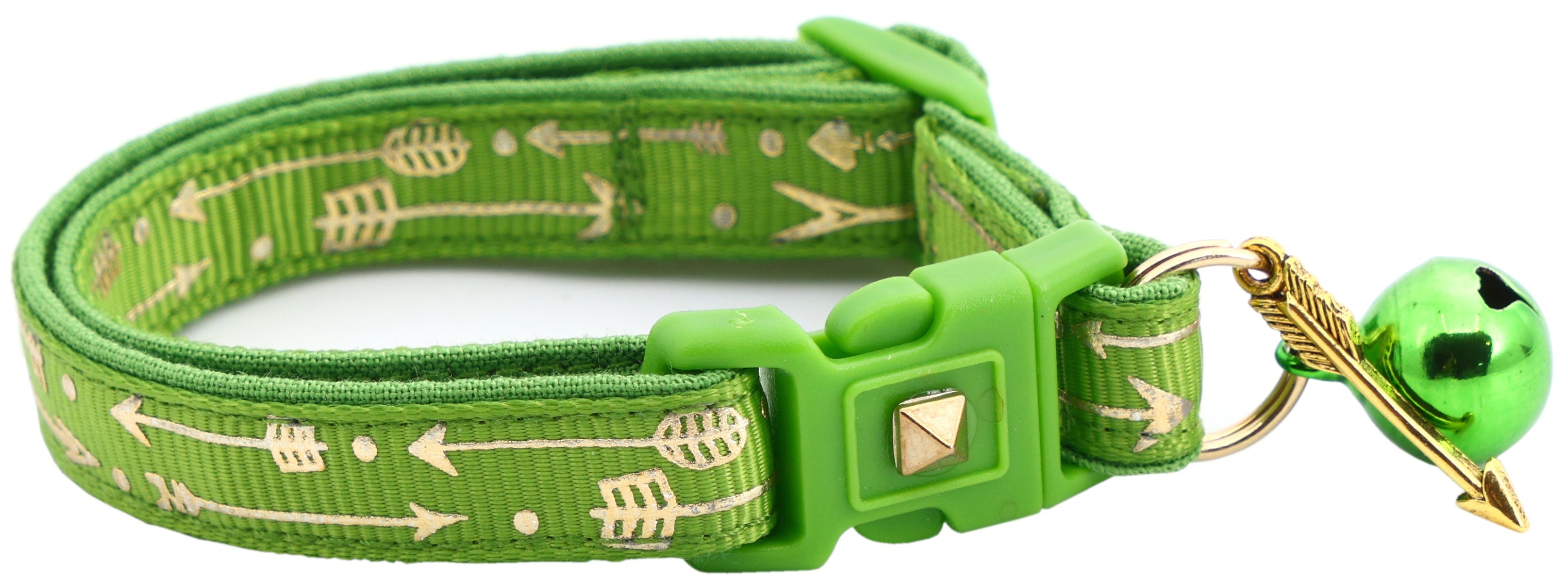 Metallic Gold Arrows Breakaway Cat Collar