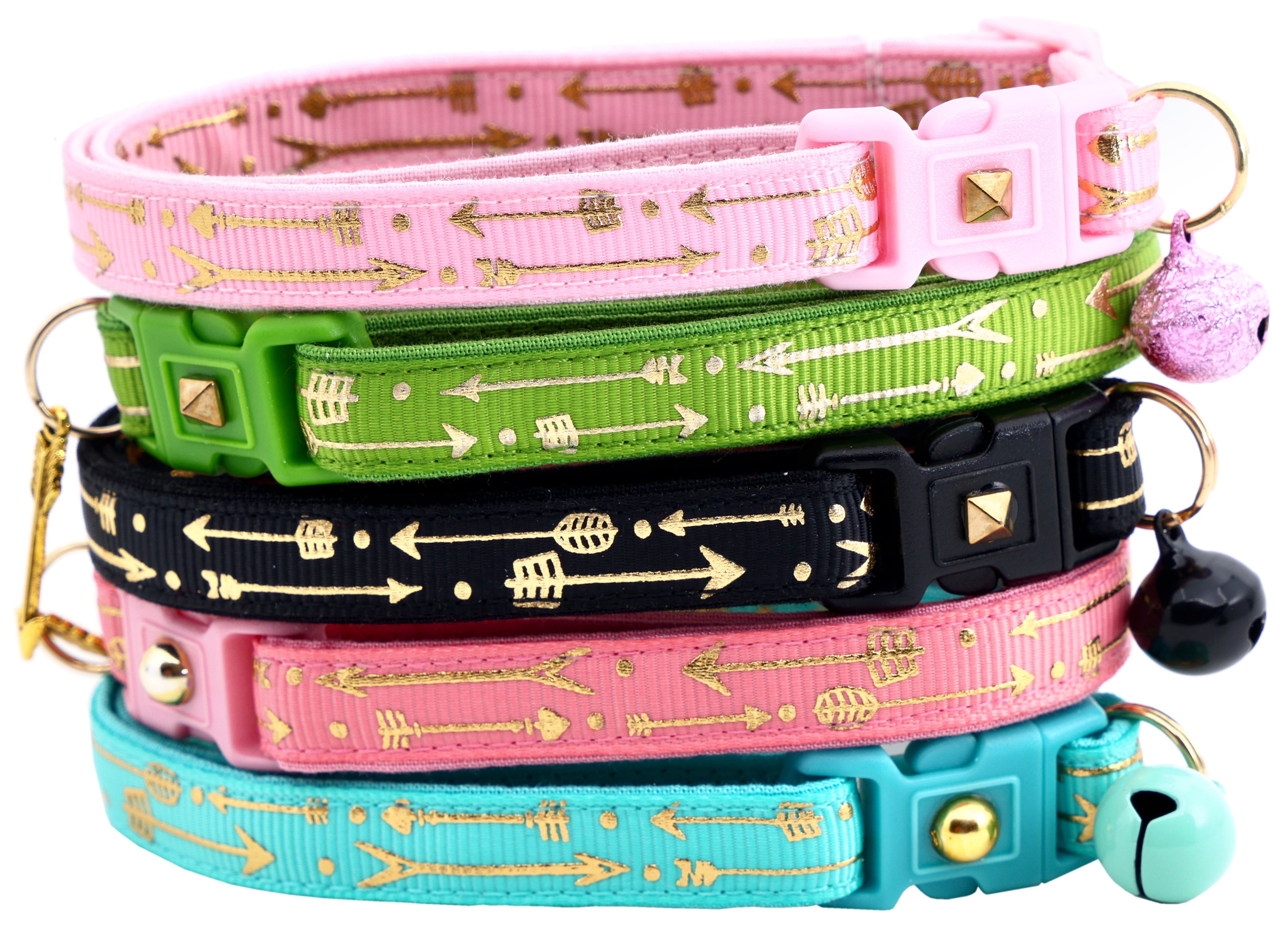 Metallic Gold Arrows Breakaway Cat Collar